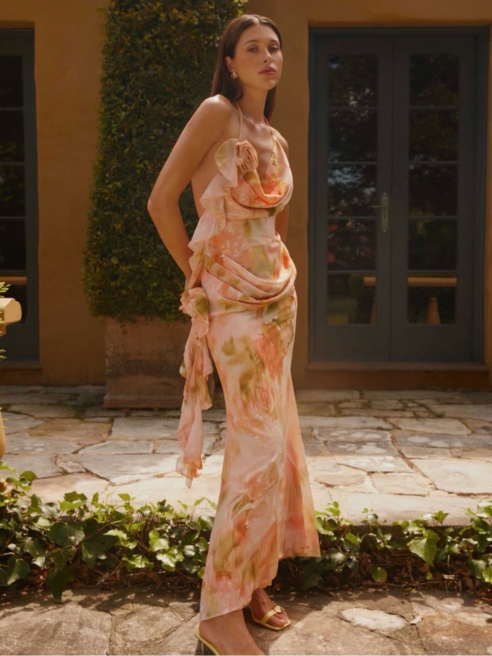 Diedre Rose Strappy Maxi Dress Sunset Floral NWT Size 2